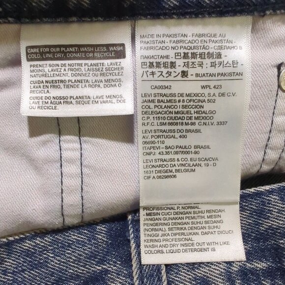 Levis Mens 569 Light Blue Acid Wash Relaxed Straight Fit Jeans W 40 L 30 - Picture 6 of 14